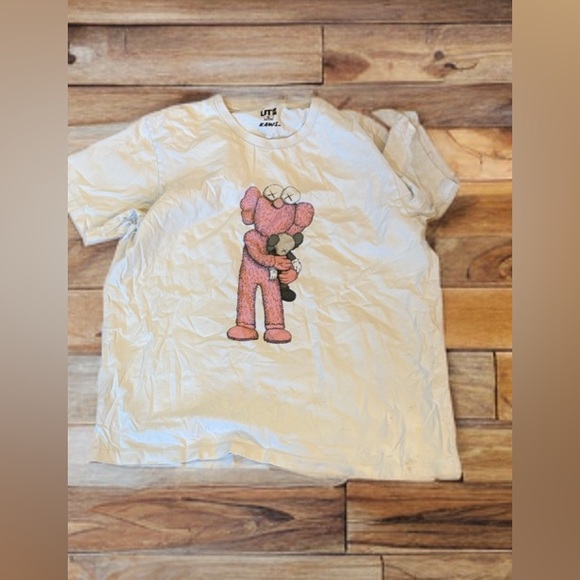 🪐KAWS Pink and White Graphic Tee - Picture 2 of 3